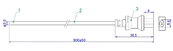 Disposable 9fr (OD3.0mm) Medical Temperature Sensor for Adult Body Temperature Measurement